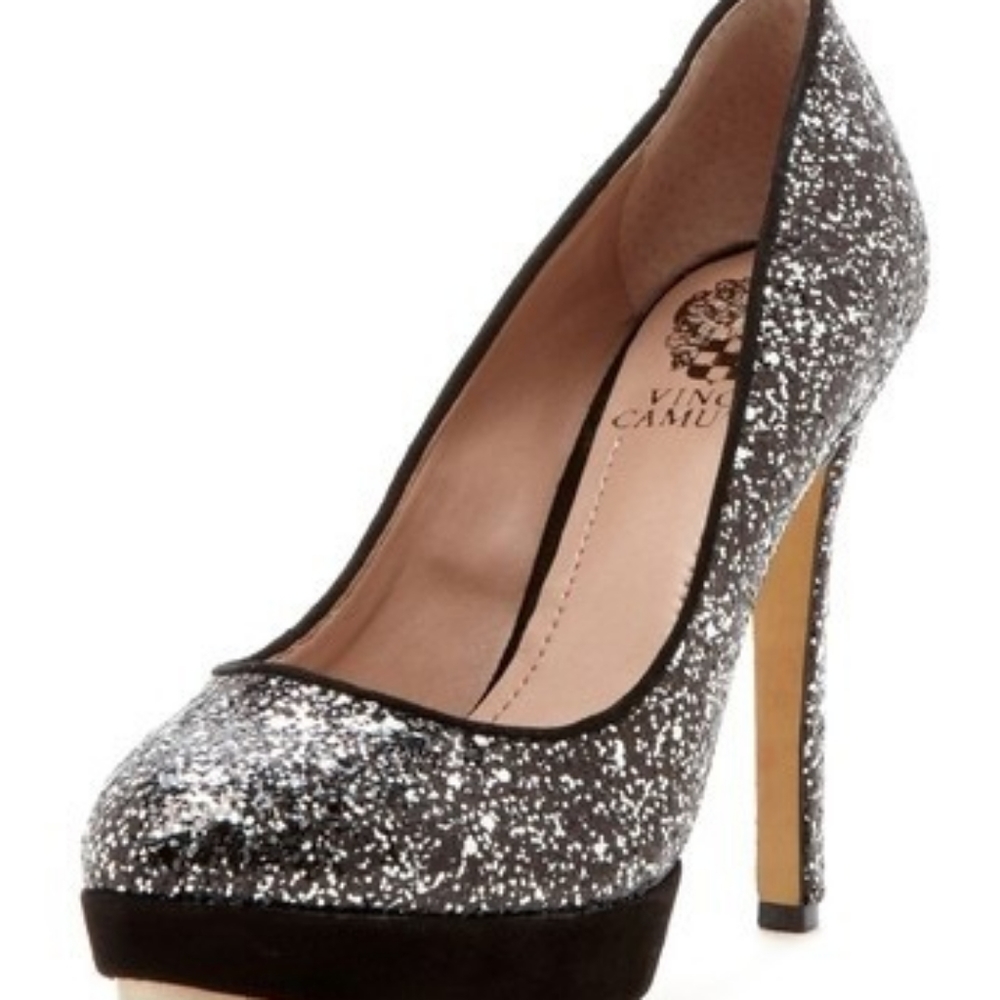 Vince Camuto Dacoma Silver and Black Pump